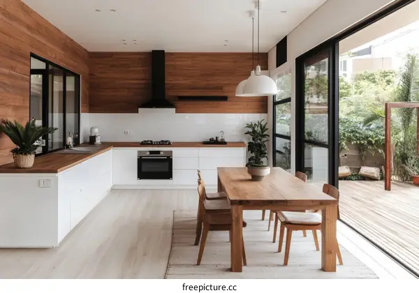 Modern Open-Plan Kitchen Dining Area Design