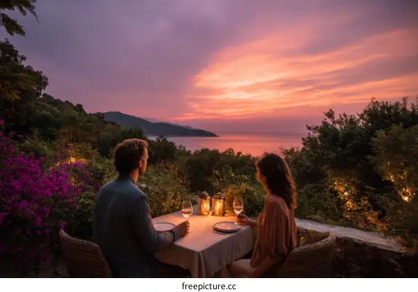 Romantic Sunset Dinner for Two by the Sea