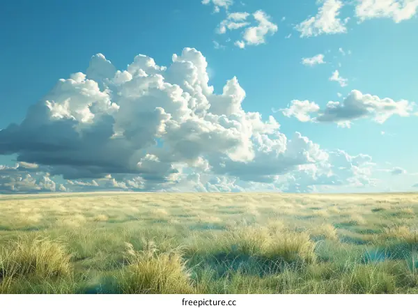 Vast Field with a Serene Sky