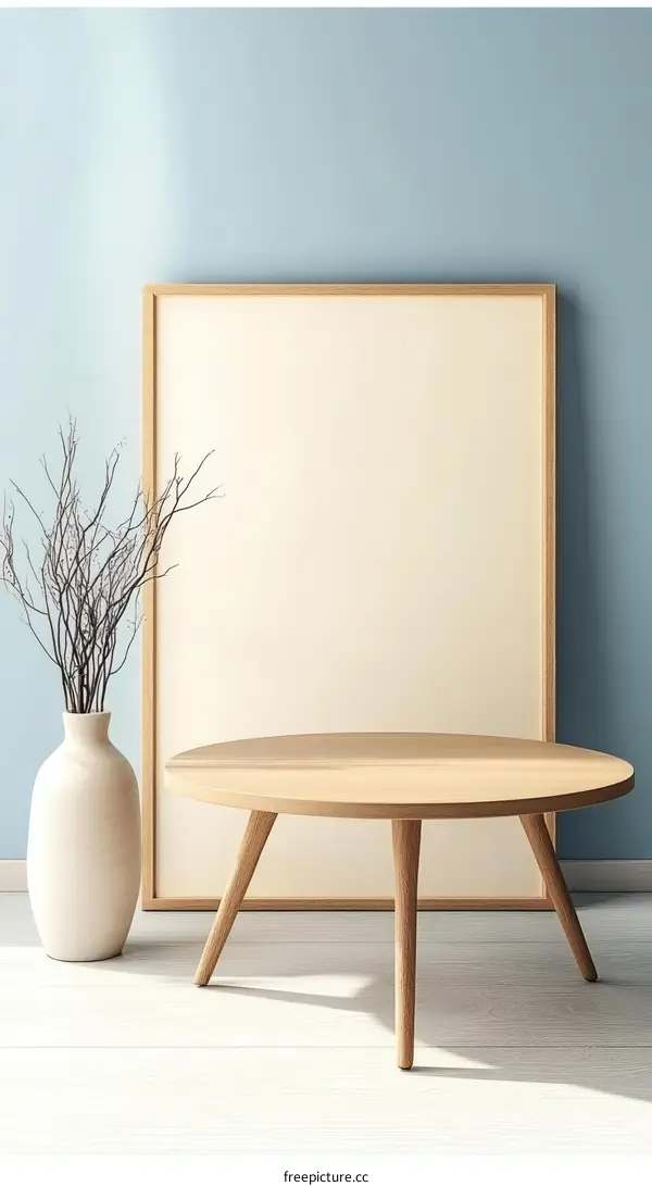 Modern Minimalist Interior Design with Empty Frame