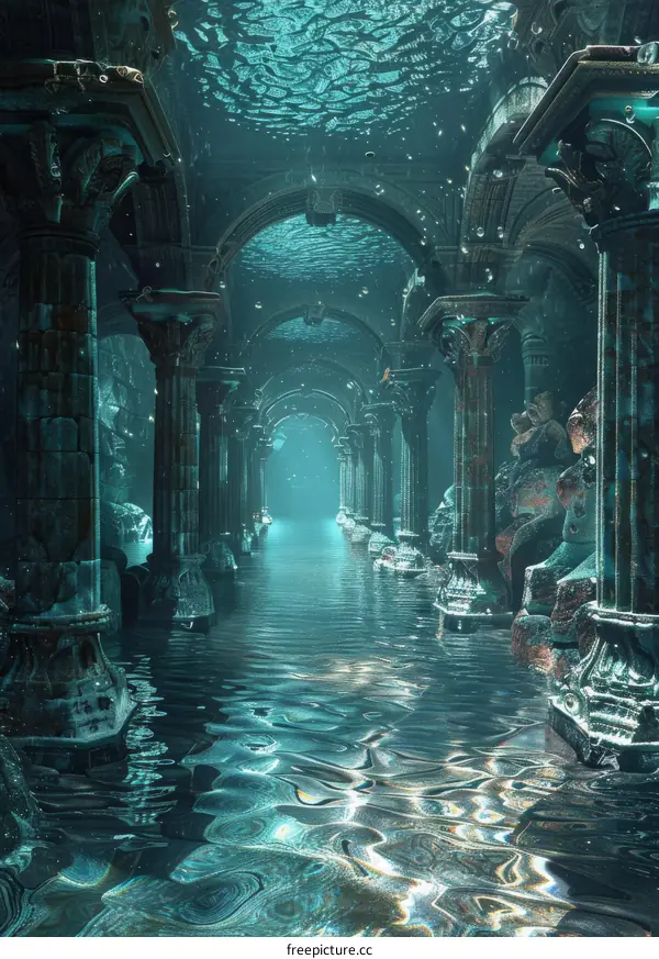 Sunken Ruins of the Mythical Underwater City of Atlantis