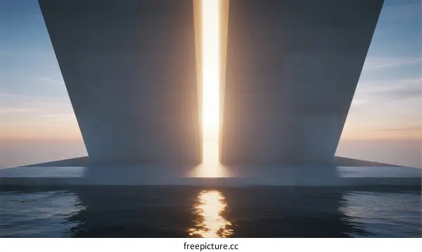 A Majestic Sunlight Beam Through Modern Architectural Structure