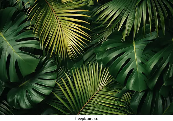 Vibrant Green Tropical Leaves