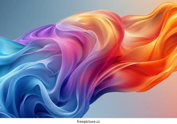 Dynamic Flow of Colorful Silk