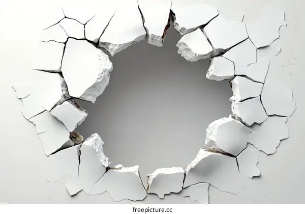 Cracked White Wall Abstract Art