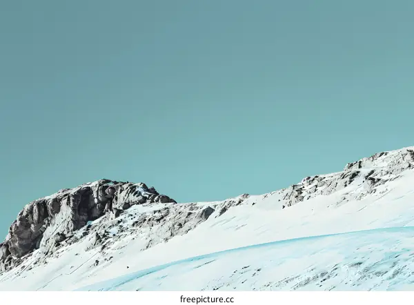 Minimalist Snow Capped Mountain Landscape