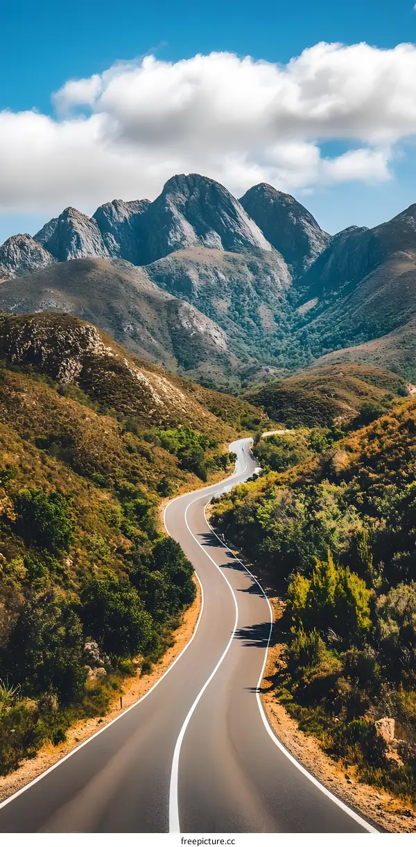 Winding Road Through Mountain Pass