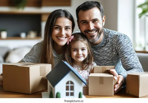 Happy Family Moving to a New Home