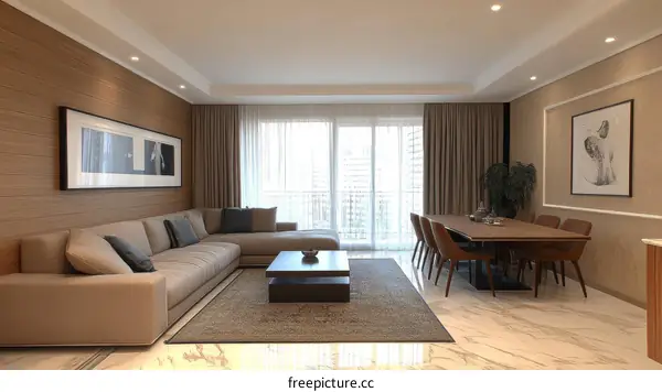 Modern Living Room and Dining Area Design