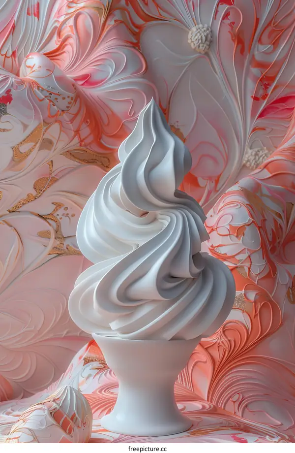 Whipped Cream Dessert Art Deco Style