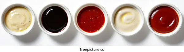 Variety of Dipping Sauces in Small Bowls