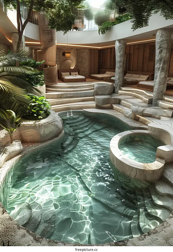 futuristic hotel atrium interior design