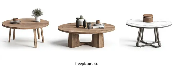 Modern Wooden and Marble Coffee Tables