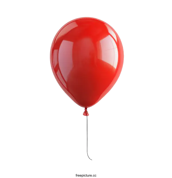 [Transparent Background PNG]Red Balloon Isolated on White Background
