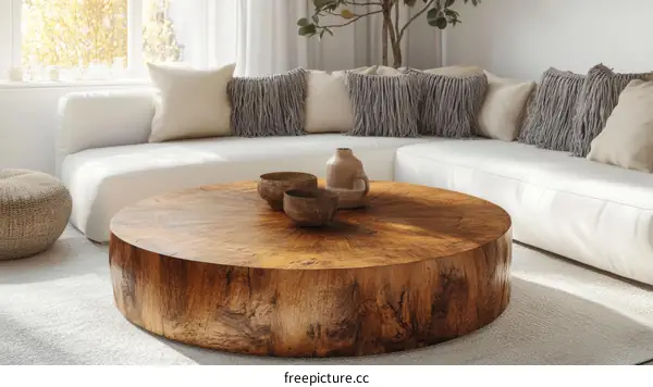 Modern Minimalist Coffee Table in a Cozy Living Room