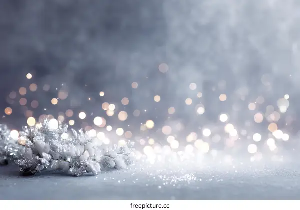 Silver Christmas Festive Background with Sparkle