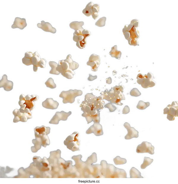 [Transparent Background PNG]Popcorn Flying Against transparent background