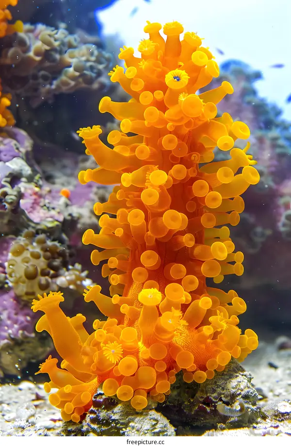 Orange colonial anemone