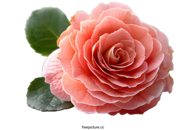 [Transparent Background PNG]Single Peach Rose Blossom