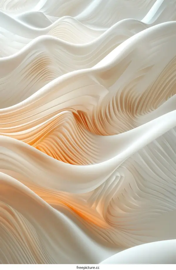 Orange and white abstract waves