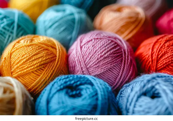 Colorful Yarn Balls for Knitting and Crochet