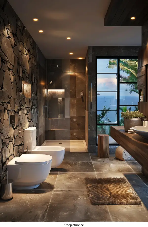 Modern Luxurious Stone Bathroom Design