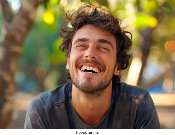 Happy Man Outdoors Portrait