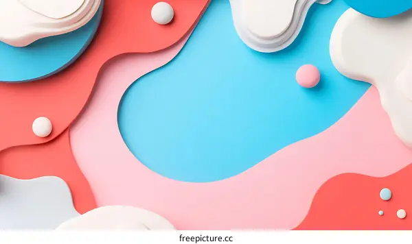 Abstract Colorful 3D Paper Cut Out Background