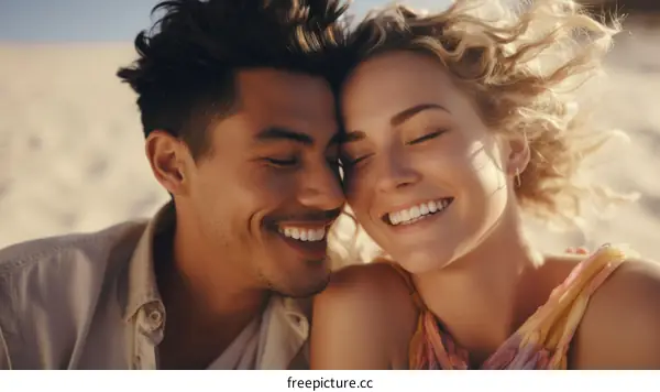 Happy couple enjoying the sunshine