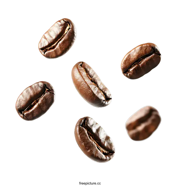 [Transparent Background PNG]Roasted Coffee Beans Isolated On transparent background