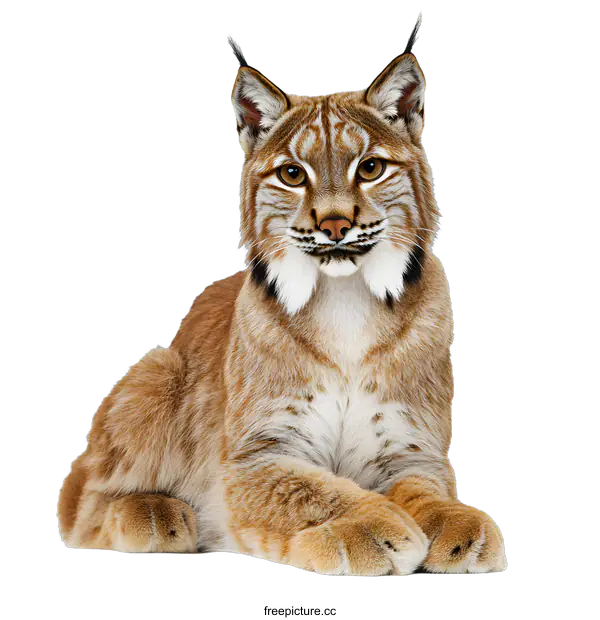 [Transparent Background PNG]Lynx Portrait On A White Background