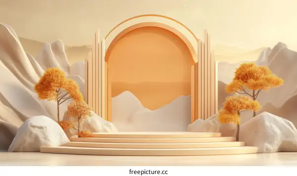 Autumnal Pastel Minimalist Product Display