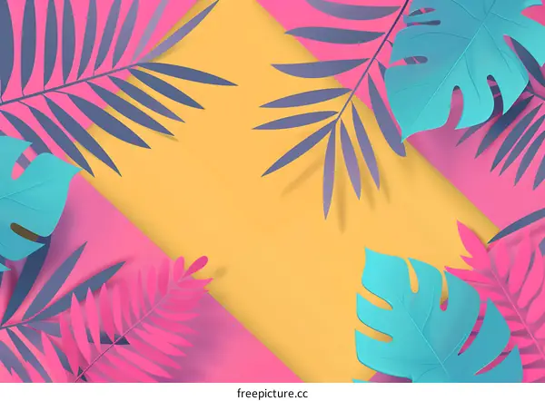 Tropical Leaves Minimalist Background