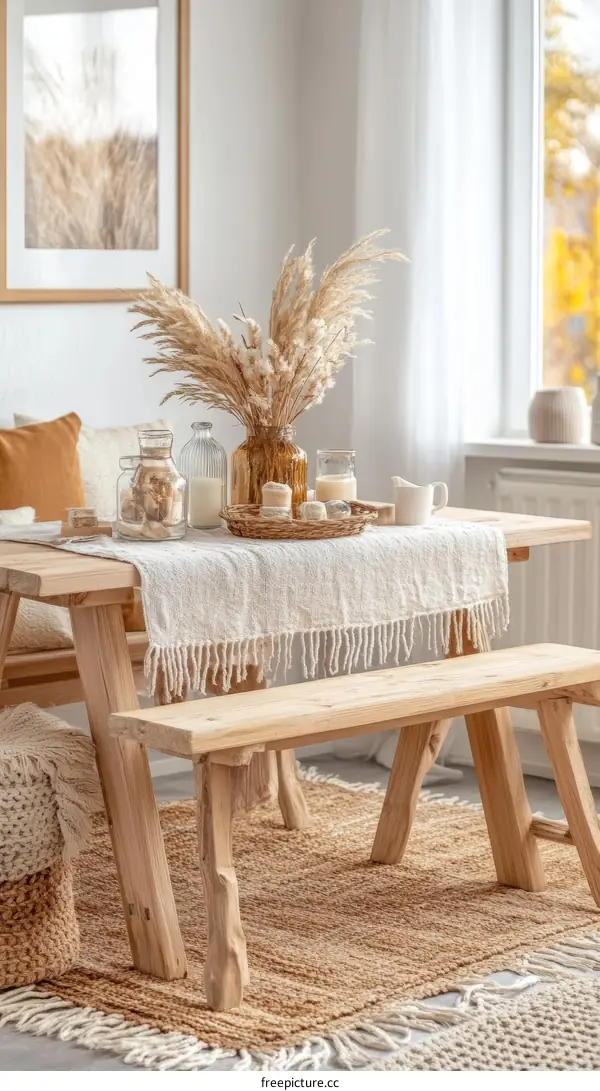 Rustic Dining Area with Natural Elements