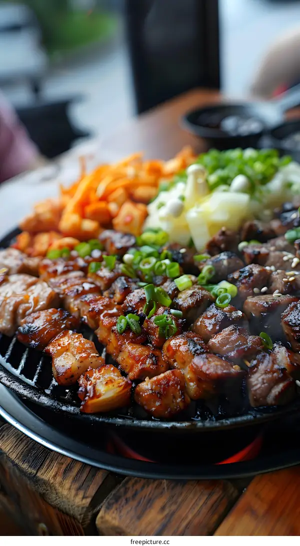 Closeup Of Grilled Meat On A Hot Pan