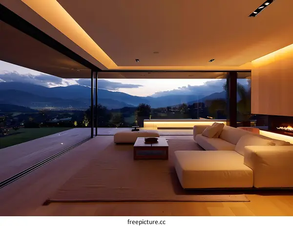 Modern Home Interior Design With Mountain View