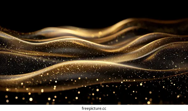 Abstract Golden Wave Background Design