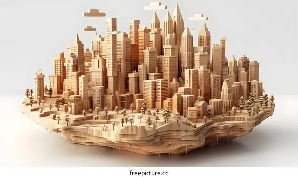 Wooden City Skyline