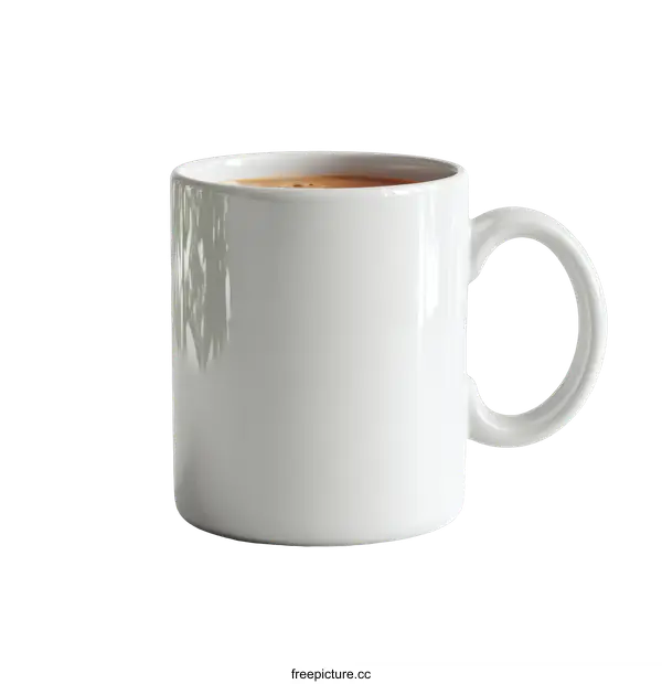 [Transparent Background PNG]White Coffee Mug on White Background