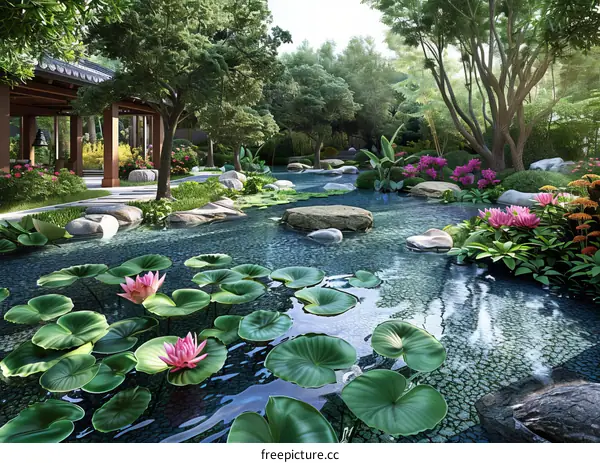 Peaceful Asian Garden Landscape Design