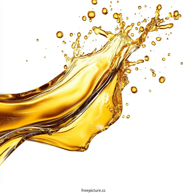 Golden Liquid Splash Art Illustration