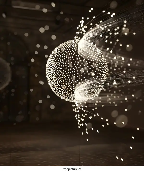 Abstract Light Sculpture with White Lights