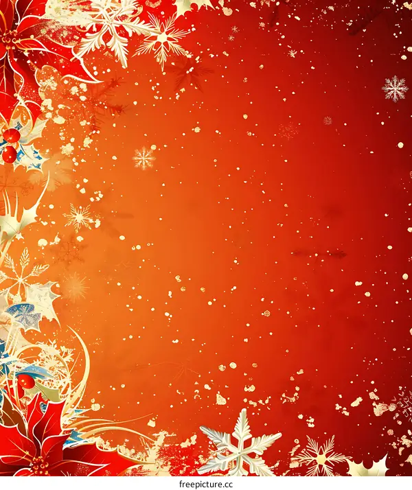 Christmas Snowflakes and Holly