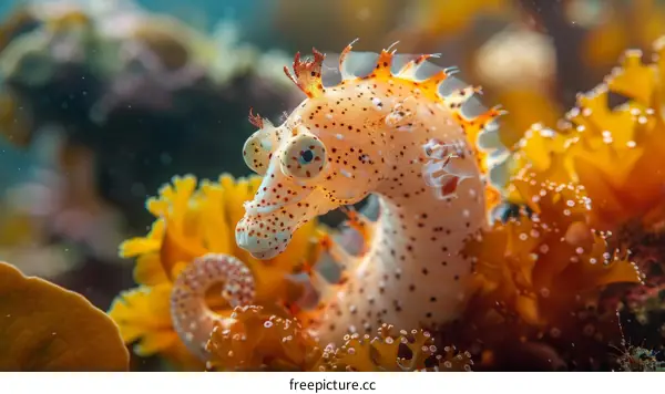 A Stunningly Detailed Photograph of a Rare Spotted Seahorse