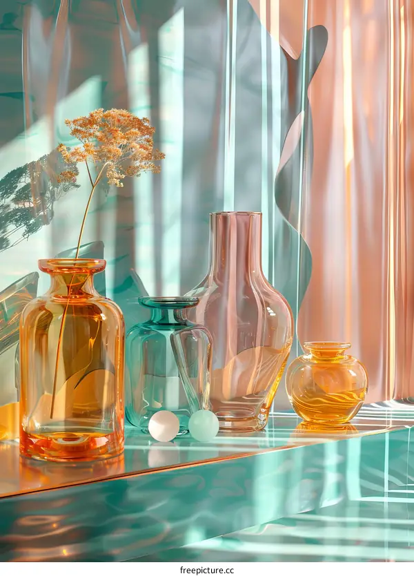 Modern Decorative Glass Vases Arrangement