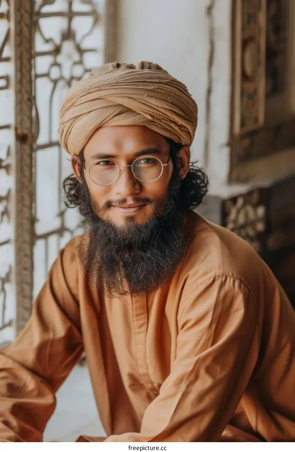 Portrait of a Man Wearing a Turban