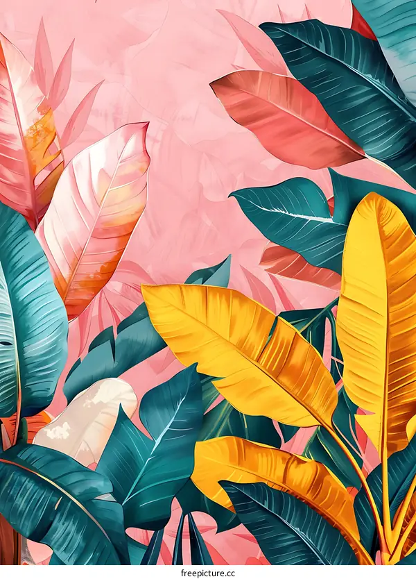 Tropical Leaves Background Illustration