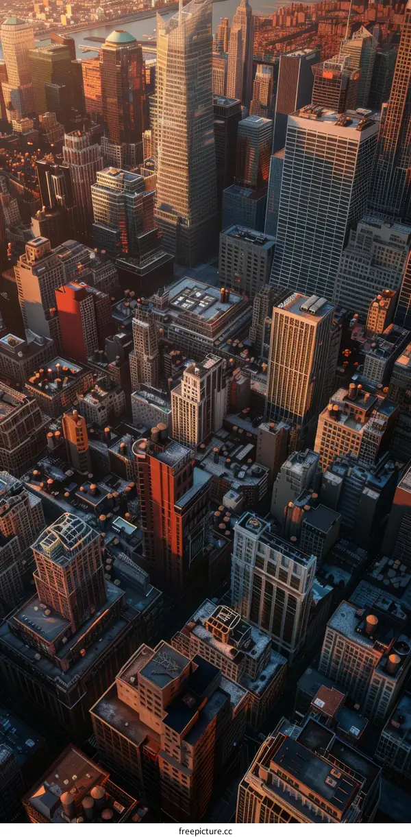 Aerial View of New York City Skyline