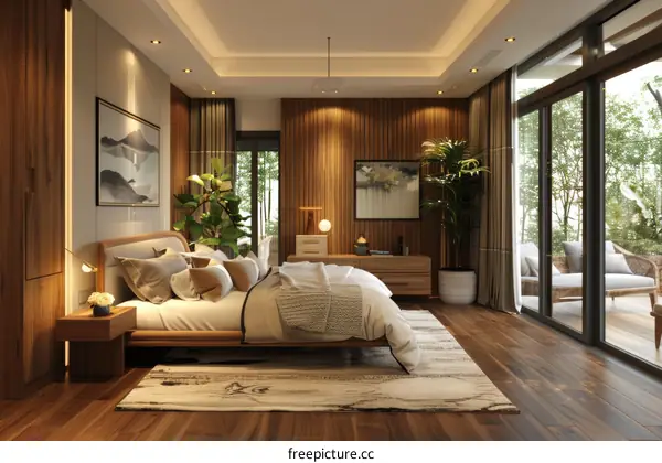 Modern Bedroom Interior Design Illustration