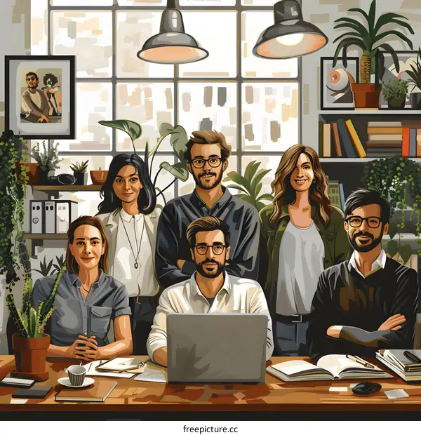 Modern Office Team Working Together on Project